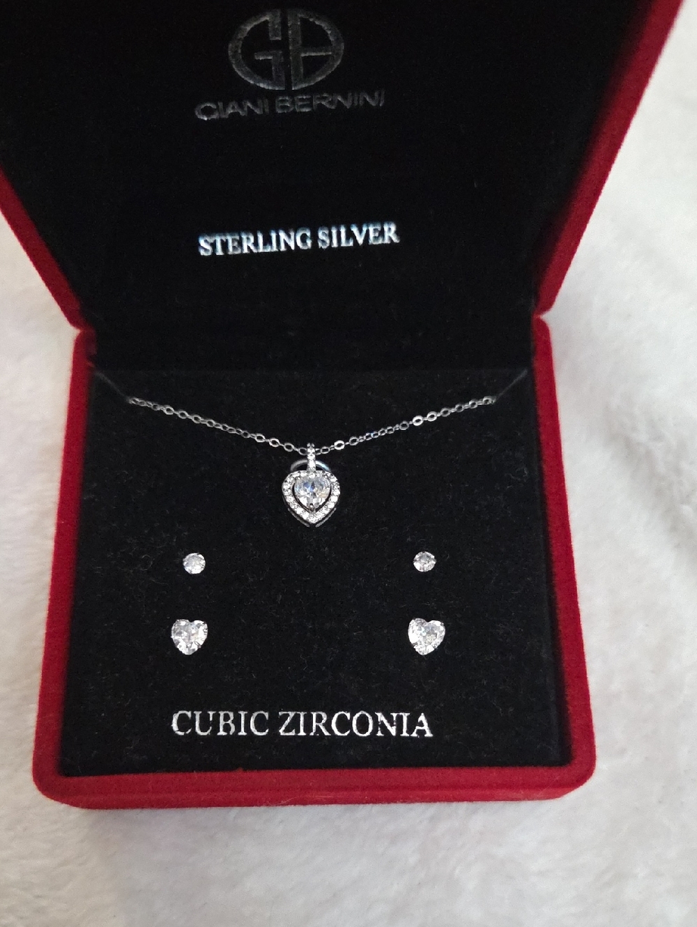 Giani Bernini Sterling Silver Cubic Zirconia Necklace and Earrings Set - Picture 2 of 3